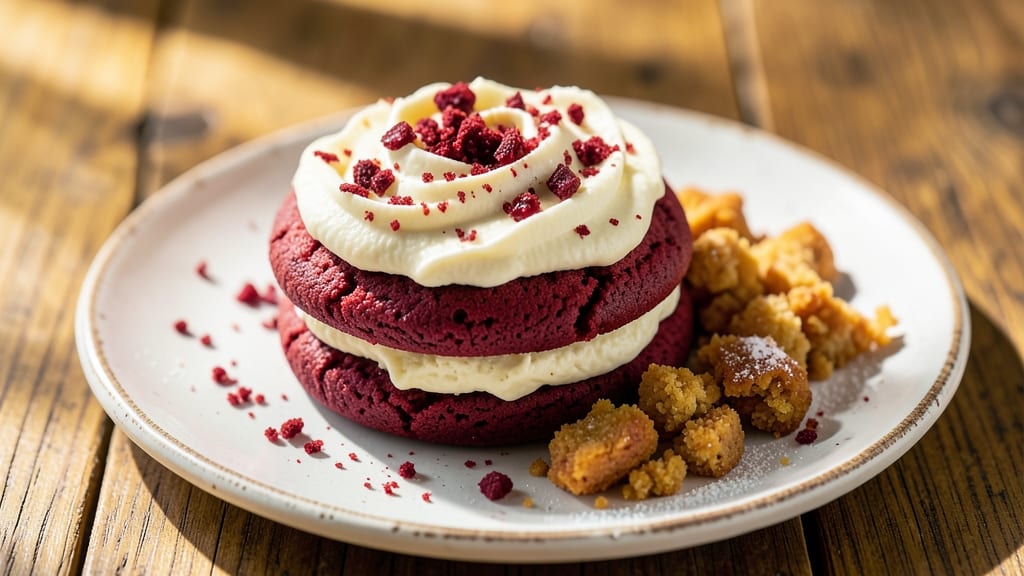 Brooki Bakehouse Red Velvet Cookie Recipe: Velvet Cakey Centers with Sandpaper Crunch