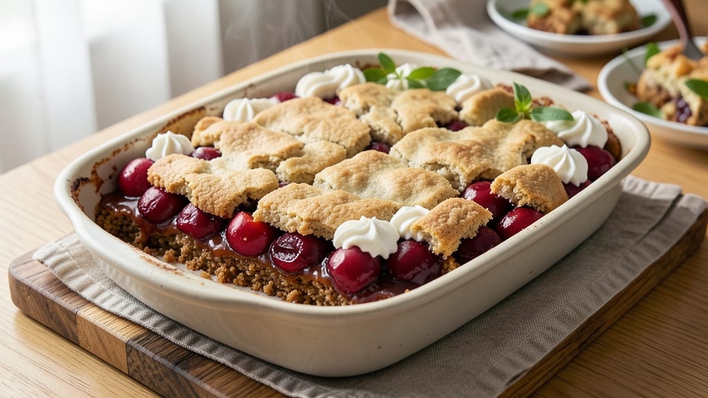 Cherry Cobbler Cookie Recipe: Warm Spiced Filling Over Buttery Crunch