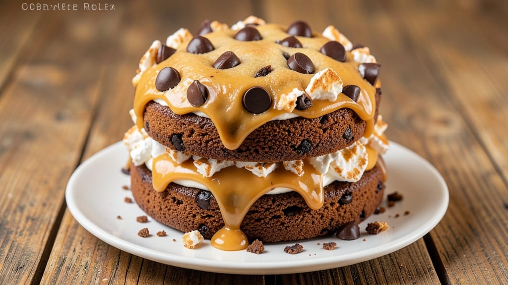 Big Chocolate Chip Cookie Cake Recipe: Towering Cake Bites With Gooey Rivers