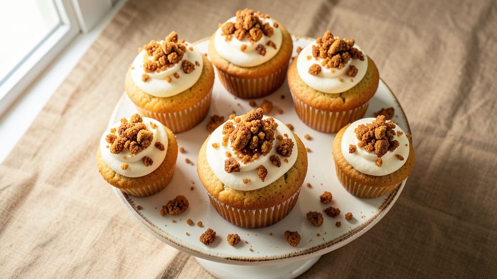 Biscoff Cookie Cupcake Recipe: Foil-Sealed Vanilla Streaks and Buttery Crunch